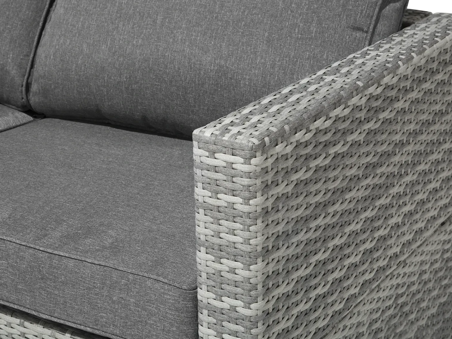 Outlet Beliani Set di divani angolari da giardino 4 posti AVOLA Lato Sinistro Rattan sintetico (PE) Grigio