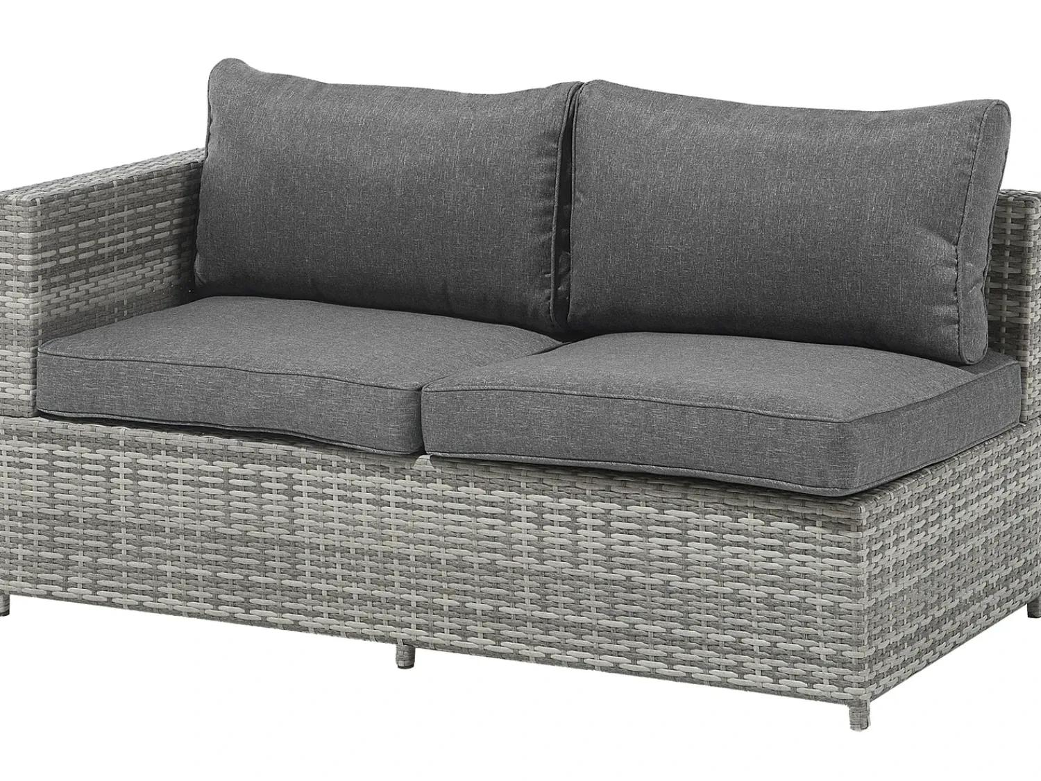 Outlet Beliani Set di divani angolari da giardino 4 posti AVOLA Lato Sinistro Rattan sintetico (PE) Grigio