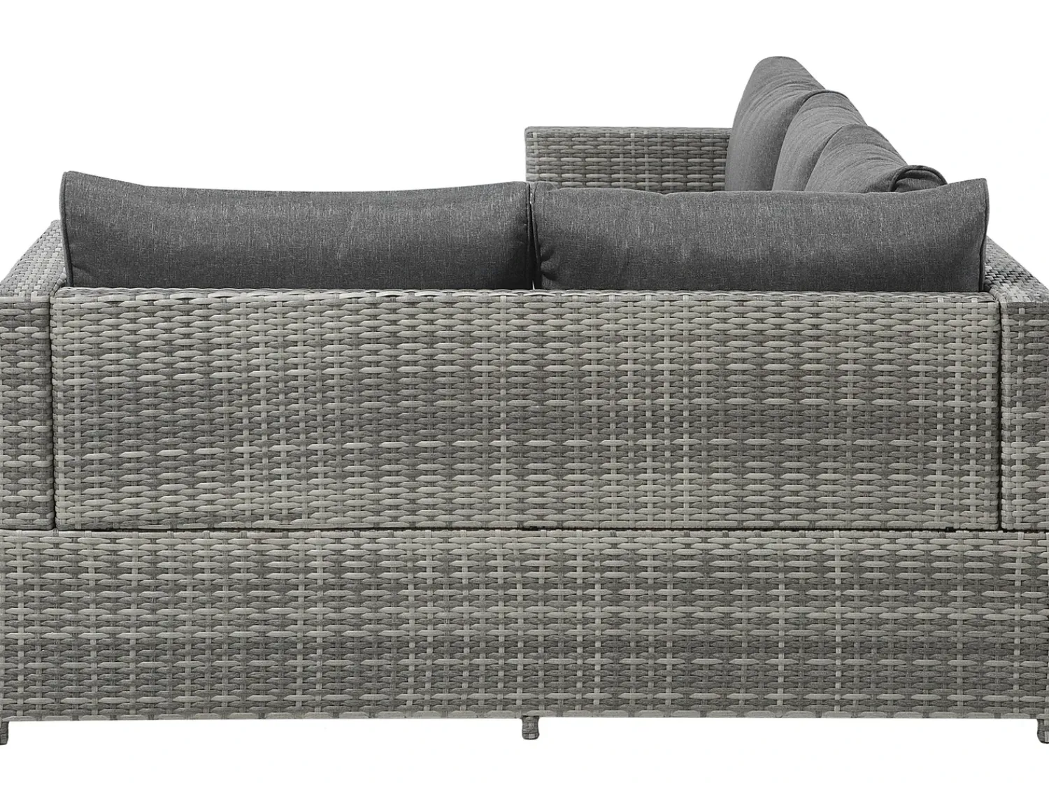 Outlet Beliani Set di divani angolari da giardino 4 posti AVOLA Lato Sinistro Rattan sintetico (PE) Grigio
