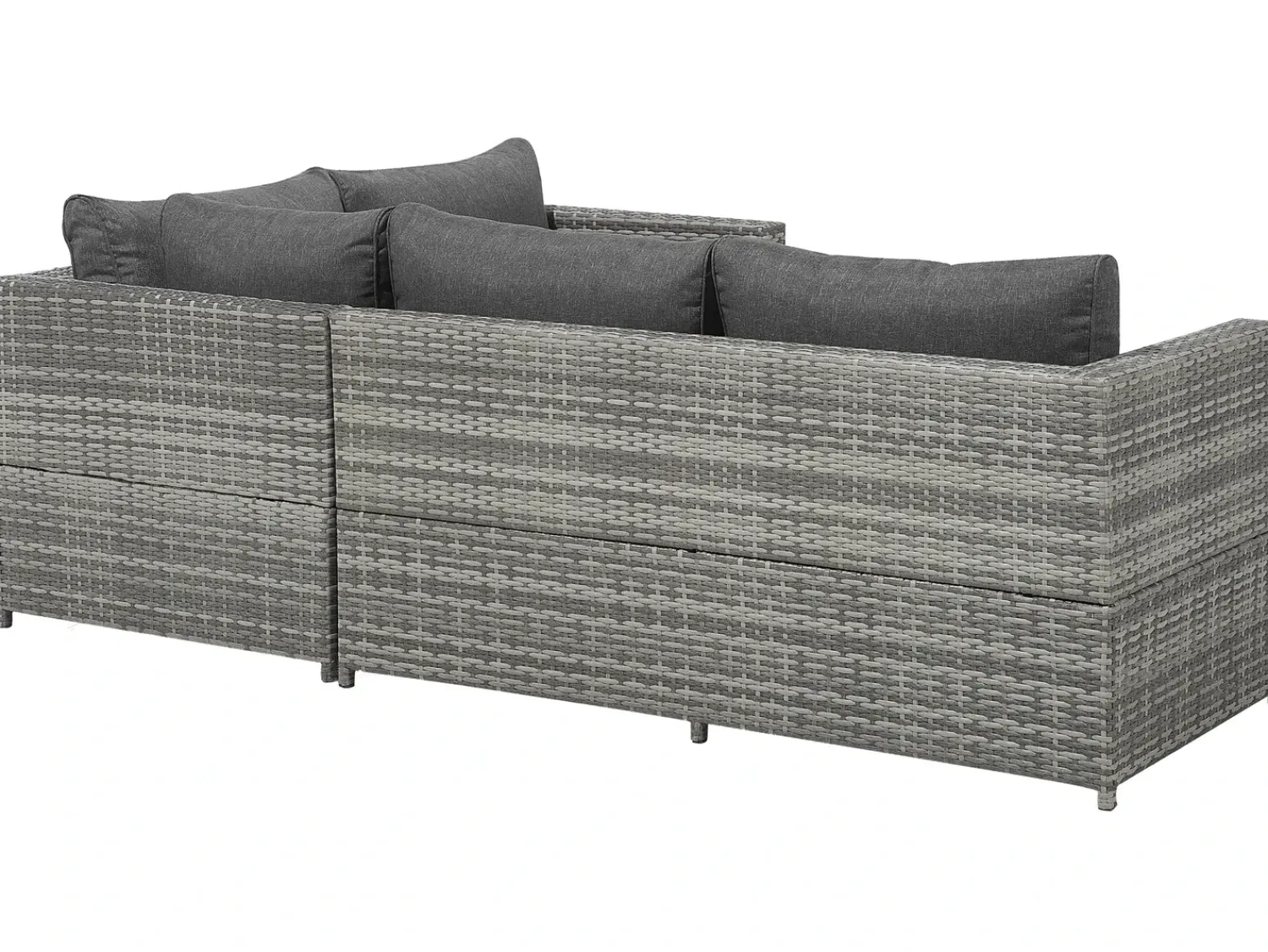 Outlet Beliani Set di divani angolari da giardino 4 posti AVOLA Lato Sinistro Rattan sintetico (PE) Grigio