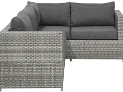 Outlet Beliani Set di divani angolari da giardino 4 posti AVOLA Lato Sinistro Rattan sintetico (PE) Grigio