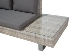 Discount Beliani Set di divani angolari da giardino 5 posti LANCIANO Lato destro Rattan sintetico (PE) Grigio Beige Grigio