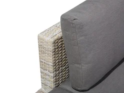 Discount Beliani Set di divani angolari da giardino 5 posti LANCIANO Lato destro Rattan sintetico (PE) Grigio Beige Grigio