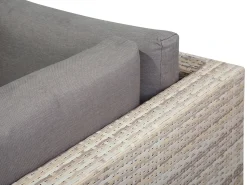 Discount Beliani Set di divani angolari da giardino 5 posti LANCIANO Lato destro Rattan sintetico (PE) Grigio Beige Grigio