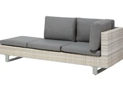 Discount Beliani Set di divani angolari da giardino 5 posti LANCIANO Lato destro Rattan sintetico (PE) Grigio Beige Grigio
