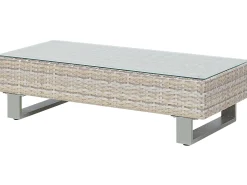 Discount Beliani Set di divani angolari da giardino 5 posti LANCIANO Lato destro Rattan sintetico (PE) Grigio Beige Grigio