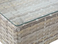 Discount Beliani Set di divani angolari da giardino 5 posti LANCIANO Lato destro Rattan sintetico (PE) Grigio Beige Grigio