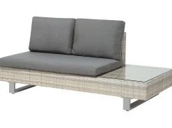 Discount Beliani Set di divani angolari da giardino 5 posti LANCIANO Lato destro Rattan sintetico (PE) Grigio Beige Grigio