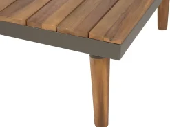 Discount Beliani Set di divani angolari da giardino 5 posti CORATO Legno d'acacia Grigio Marrone Grigio