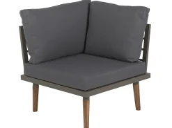 Discount Beliani Set di divani angolari da giardino 5 posti CORATO Legno d'acacia Grigio Marrone Grigio
