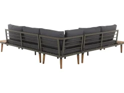 Discount Beliani Set di divani angolari da giardino 5 posti CORATO Legno d'acacia Grigio Marrone Grigio