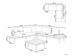 Discount Beliani Set di divani angolari da giardino 5 posti CORATO Legno d'acacia Grigio Marrone Grigio