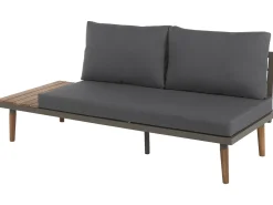 Discount Beliani Set di divani angolari da giardino 5 posti CORATO Legno d'acacia Grigio Marrone Grigio