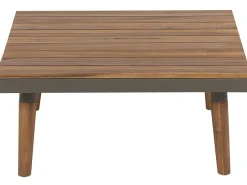 Discount Beliani Set di divani angolari da giardino 5 posti CORATO Legno d'acacia Grigio Marrone Grigio