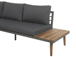 Discount Beliani Set di divani angolari da giardino 5 posti CORATO Legno d'acacia Grigio Marrone Grigio