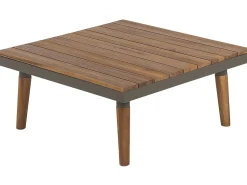 Discount Beliani Set di divani angolari da giardino 5 posti CORATO Legno d'acacia Grigio Marrone Grigio