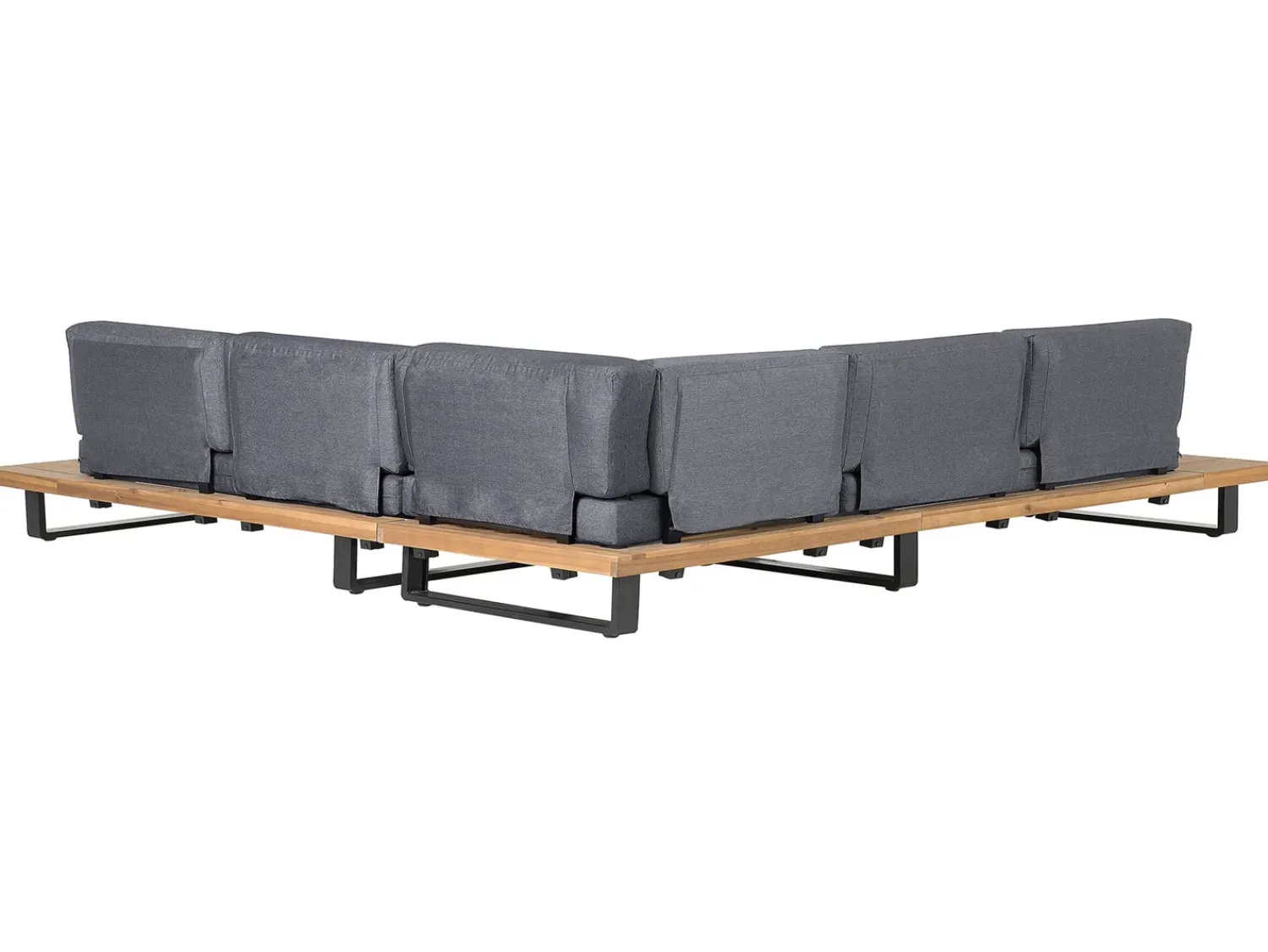 Online Beliani Set di divani angolari da giardino 5 posti MYKONOS Lato destro Legno di acacia certificato Grigio scuro Marrone Grigio