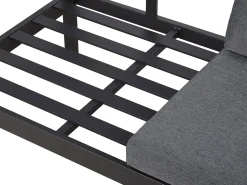 Beliani Set di divani angolari da giardino 5 posti MESSINA Lato Sinistro Metallo Nero Grigio Marrone Nero