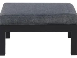 Beliani Set di divani angolari da giardino 5 posti MESSINA Lato Sinistro Metallo Nero Grigio Marrone Nero