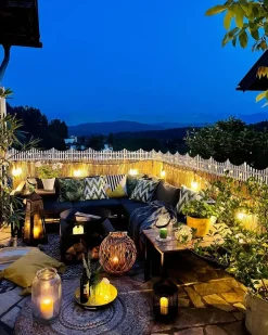 Beliani Set di divani angolari da giardino 5 posti MESSINA Lato Sinistro Metallo Nero Grigio Marrone Nero