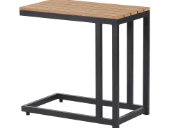 Beliani Set di divani angolari da giardino 5 posti MESSINA Lato Sinistro Metallo Nero Grigio Marrone Nero