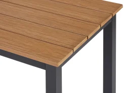 Beliani Set di divani angolari da giardino 5 posti MESSINA Lato Sinistro Metallo Nero Grigio Marrone Nero