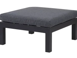 Beliani Set di divani angolari da giardino 5 posti MESSINA Lato Sinistro Metallo Nero Grigio Marrone Nero