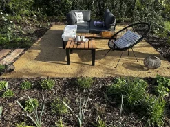 Discount Beliani Set di divani angolari da giardino 4 posti PIENZA II Lato destro Modulare Grigio Grigio Marrone Nero