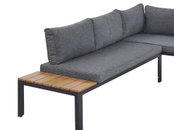 Discount Beliani Set di divani angolari da giardino 4 posti PIENZA II Lato destro Modulare Grigio Grigio Marrone Nero