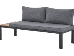 Discount Beliani Set di divani angolari da giardino 4 posti PIENZA II Lato destro Modulare Grigio Grigio Marrone Nero