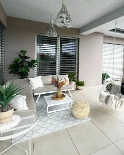 Discount Beliani Set di divani angolari da giardino 5 posti COCCORINO Metallo Tortora Bianco Grigio