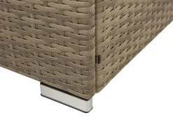 Beliani Set di divani angolari da giardino 6 posti BELVEDERE Rattan sintetico (PE) Bianco Bianco Marrone