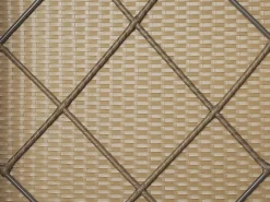 Beliani Set di divani angolari da giardino 6 posti BELVEDERE Rattan sintetico (PE) Bianco Bianco Marrone