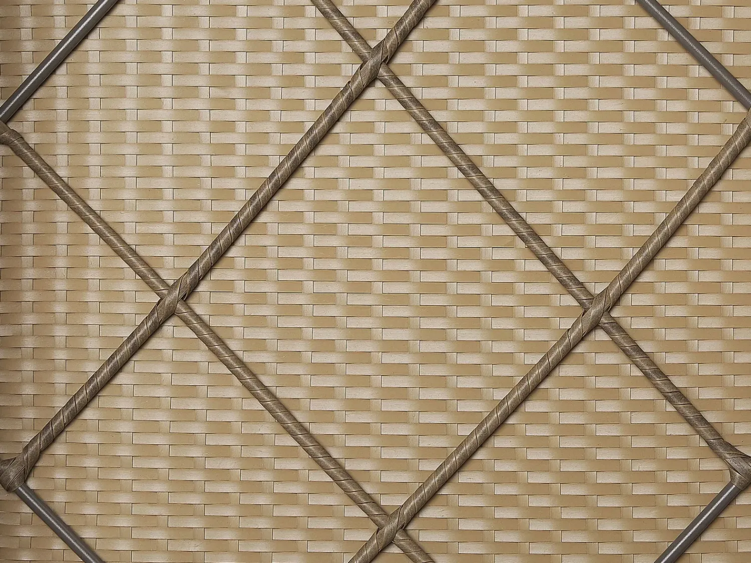 Beliani Set di divani angolari da giardino 6 posti BELVEDERE Rattan sintetico (PE) Bianco Bianco Marrone