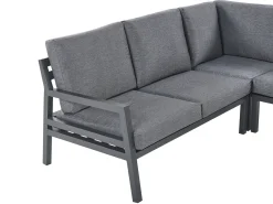 New Beliani Set di divani angolari da giardino 5 posti VIZZINI Metallo Grigio Grigio Nero