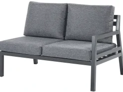 New Beliani Set di divani angolari da giardino 5 posti VIZZINI Metallo Grigio Grigio Nero