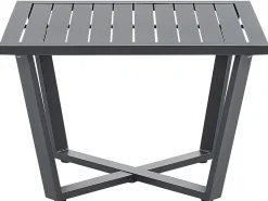 New Beliani Set di divani angolari da giardino 5 posti VIZZINI Metallo Grigio Grigio Nero