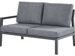 New Beliani Set di divani angolari da giardino 5 posti VIZZINI Metallo Grigio Grigio Nero