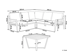 New Beliani Set di divani angolari da giardino 5 posti VIZZINI Metallo Grigio Grigio Nero