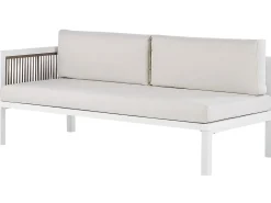 Hot Beliani Set di divani angolari da giardino 4 posti BORELLO Lato Sinistro Metallo Beige Bianco Beige Marrone