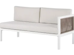 Hot Beliani Set di divani angolari da giardino 4 posti BORELLO Lato Sinistro Metallo Beige Bianco Beige Marrone