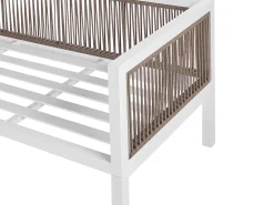 Hot Beliani Set di divani angolari da giardino 4 posti BORELLO Lato Sinistro Metallo Beige Bianco Beige Marrone