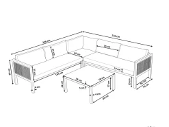 Hot Beliani Set di divani angolari da giardino 4 posti BORELLO Lato Sinistro Metallo Beige Bianco Beige Marrone