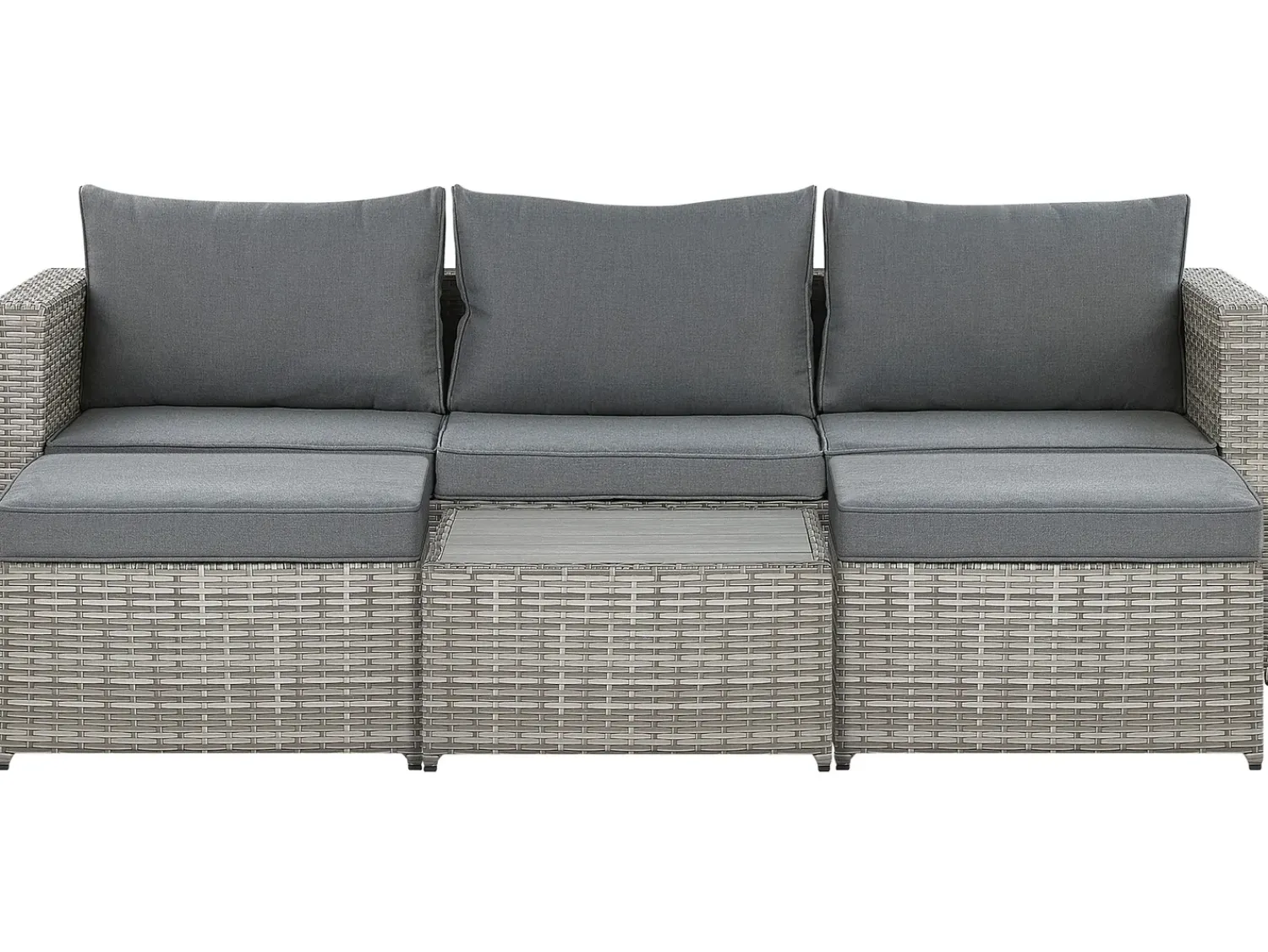 Best Beliani Set di divani angolari da giardino 5 posti SABBIA Modulare Rattan sintetico (PE) chiaro Grigio