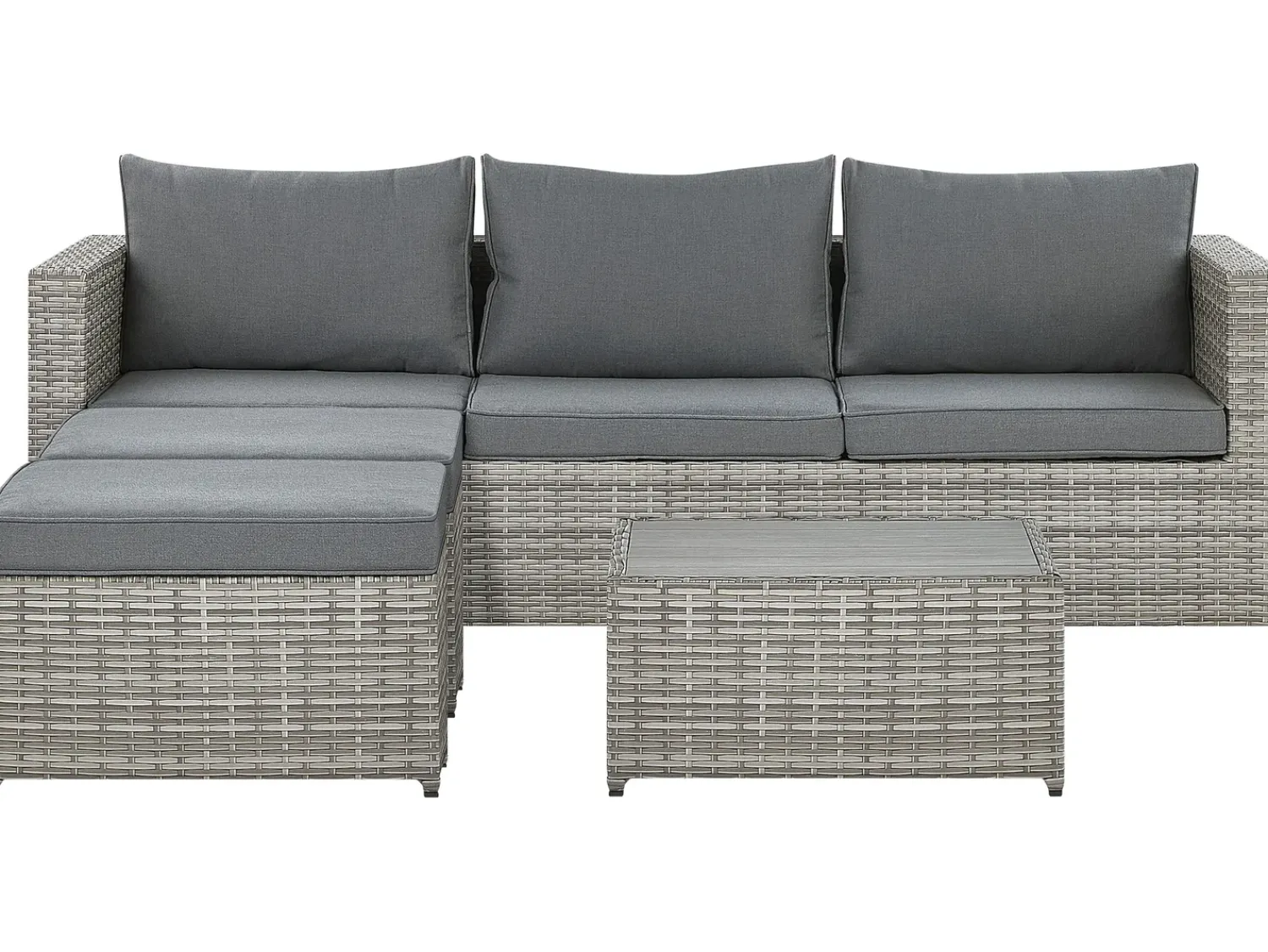 Best Beliani Set di divani angolari da giardino 5 posti SABBIA Modulare Rattan sintetico (PE) chiaro Grigio
