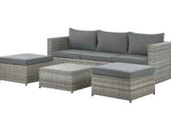Best Beliani Set di divani angolari da giardino 5 posti SABBIA Modulare Rattan sintetico (PE) chiaro Grigio