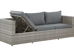 Best Beliani Set di divani angolari da giardino 5 posti SABBIA Modulare Rattan sintetico (PE) chiaro Grigio