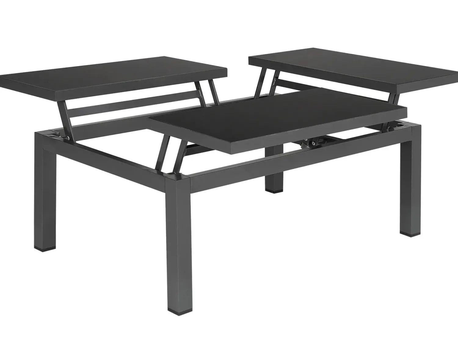 Outlet Beliani Set di divani angolari da giardino 6 posti FORANO Metallo Grigio Grigio Nero