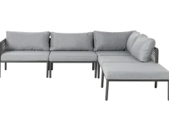 Outlet Beliani Set di divani angolari da giardino 6 posti FORANO Metallo Grigio Grigio Nero