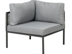 Outlet Beliani Set di divani angolari da giardino 6 posti FORANO Metallo Grigio Grigio Nero